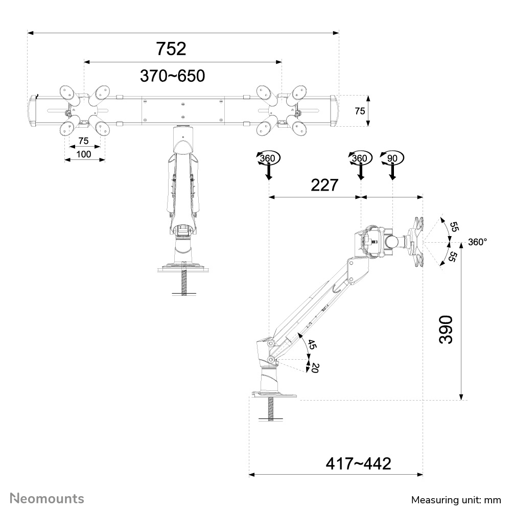 Neomounts by Newstar monitor desk mount